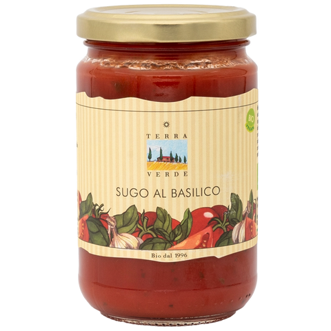 Bio Tomatensugo mit Basilikum