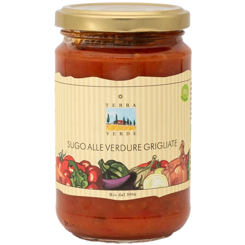 Bio Tomatensugo mit gegrilltem Gemüse